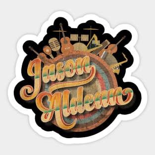 Tour Music Designs Vintage Retro - Jason Aldean Sticker